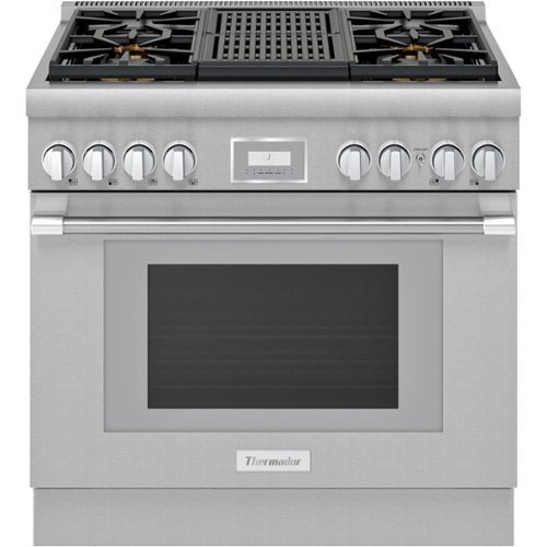 Thermador - ProHarmony 5 Cu. Ft. Self-Cleaning Freestanding Dual Fuel Convection Range – Liquid Propane Convertible - Stainless steel