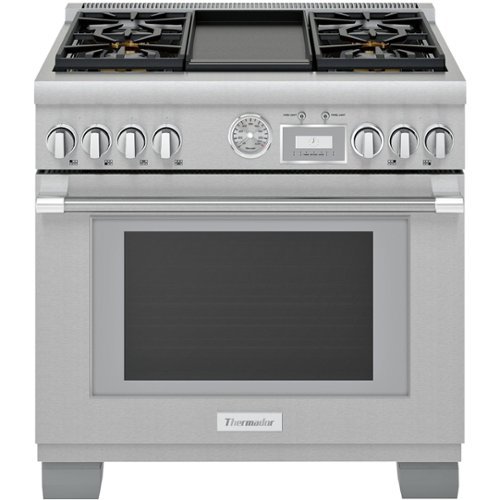 Thermador - ProGrand 5.5 Cu. Ft. Freestanding Gas Convection Range with Self-Cleaning  – Liquid Propane Convertible - Stainless Steel