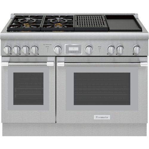 Thermador - ProHarmony 6.8 Cu. Ft. Self-Cleaning Freestanding Double Oven Dual Fuel Convection Range – Liquid Propane Convertible - Stainless steel