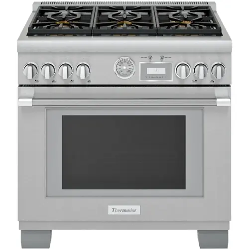 Front. Thermador - ProGrand 5.7 Cu. Ft.  Freestanding Dual Fuel LP Convection Range with Self-Cleaning - Stainless Steel.