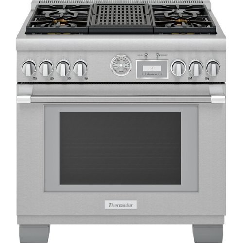 Thermador - ProGrand 5.7 Cu. Ft. Freestanding Gas Convection Range with Self-Cleaning – Liquid Propane Convertible - Stainless steel