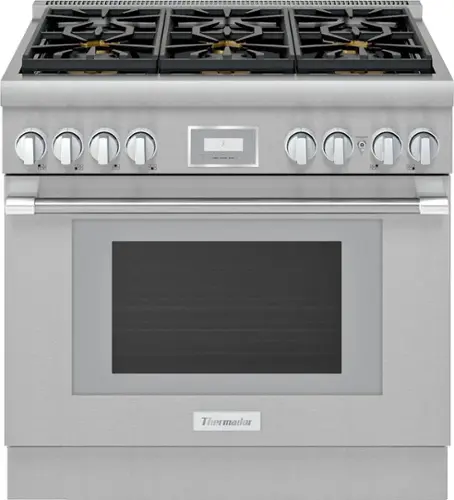 Front. Thermador - ProHarmony 5.0 Cu. Ft. Freestanding Gas Convection Range with ExtraLow Select Burners - Stainless Steel.
