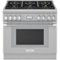 Thermador - ProHarmony 5 Cu. Ft. Freestanding Dual Fuel Convection Range with Self-Cleaning and 6 Star Burners - Stainless steel-Front_Standard 