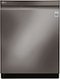 LG - 24" Top Control Built-In Dishwasher with TrueSteam and Third Rack - Black Stainless Steel-Front_Standard