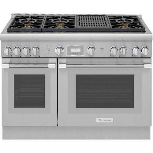 Thermador - ProHarmony 6.6 Cu. Ft. Freestanding Double Oven Gas Convection Range – Liquid Propane Convertible - Stainless steel