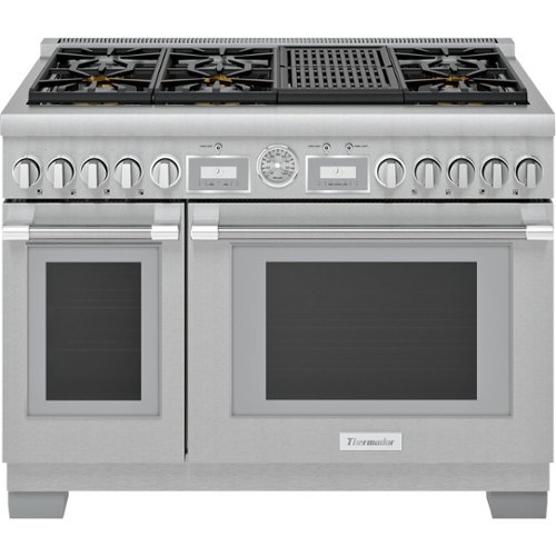 Thermador - ProGrand 7.9 Cu. Ft. Freestanding Double Oven Gas Convection Range with Self-Cleaning – Liquid Propane Convertible - Stainless steel