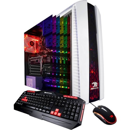 iBUYPOWER - Gaming Desktop - AMD Ryzen 3-Series - 8GB Memory - NVIDIA GeForce GT 1030 - 240GB Solid State Drive - Black/White/Red-Front_Standard 