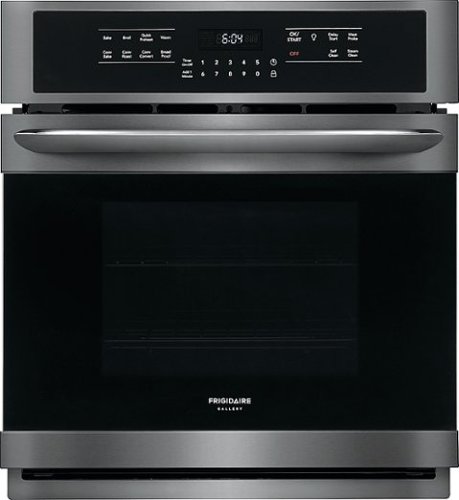 Frigidaire - Gallery 27" Built-In Single Electric True Convection Wall Oven - Black stainless steel