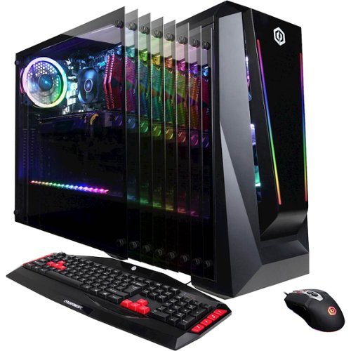 CyberPowerPC - Gaming Desktop - AMD Ryzen 5 2600 - 16GB Memory - NVIDIA GeForce GTX 1660 Ti - 2TB HDD + 240GB SSD - Black-Front_Standard 