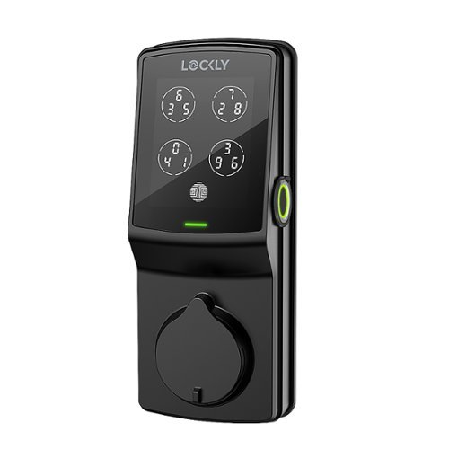 Lockly - Secure Plus Smart Lock Bluetooth Retrofit Deadbolt with Touchscreen/Fingerprint Sensor/Key Access/Auto Lock Access - Matte Black