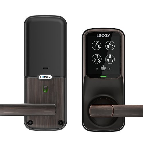 Lockly Secure Plus Smart Lock Bluetooth Replacement Latch with Touchscreen/Fingerprint Sensor/Key Access/Auto Lock - Venetian Bronze GLOBAL SHIPPING