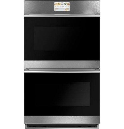 Café - Modern Glass 30" Built-In Double Electric Convection Wall Oven - Platinum glass
