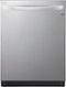 LG - 24" Top Control Smart Built-In Tub Dishwasher with 3rd Rack, TrueSteam, and 42 dba - Stainless Steel-Front_Standard