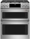 Café - 6.7 Cu. Ft. Self-Cleaning Slide-In Double Oven Dual Fuel Convection Range - Stainless Steel-Front_Standard