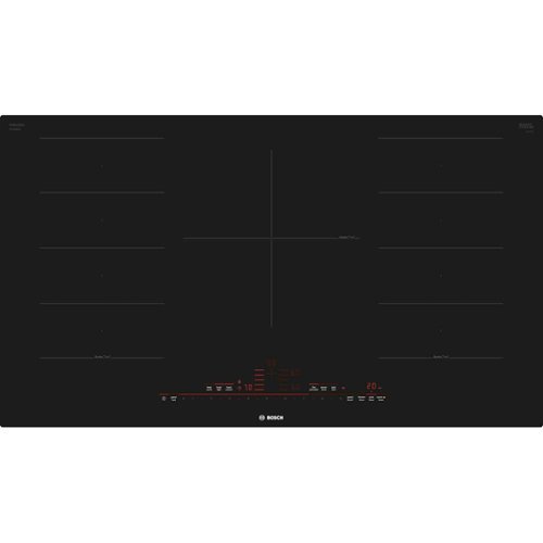 Bosch - Benchmark Series 36" Built-In Electric Induction Cooktop with 5 elements and HomeConnect, Frameless - Black-Front_Standard 