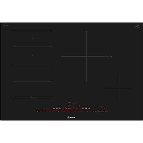 Bosch - Benchmark Series 30" Built-In Electric Induction Cooktop with 4 elements and HomeConnect, Frameless - Black