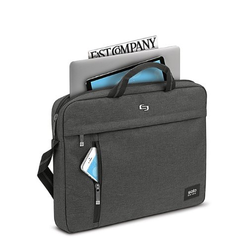Solo New York Rivington Case for 15.6 Laptop Slim Brief - Gray WORLDWIDE DELIVERY