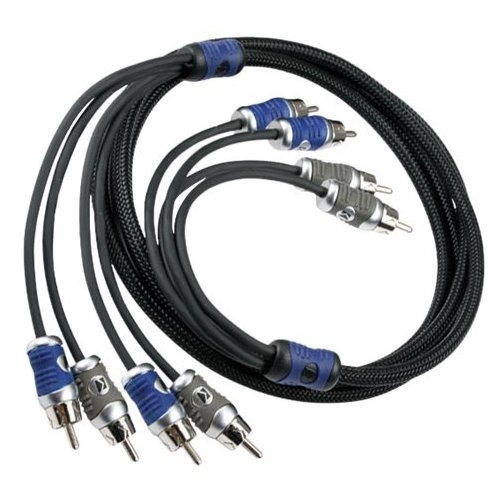 KICKER - Q-Series Interconnects 13' Audio RCA Cable - Black/Blue