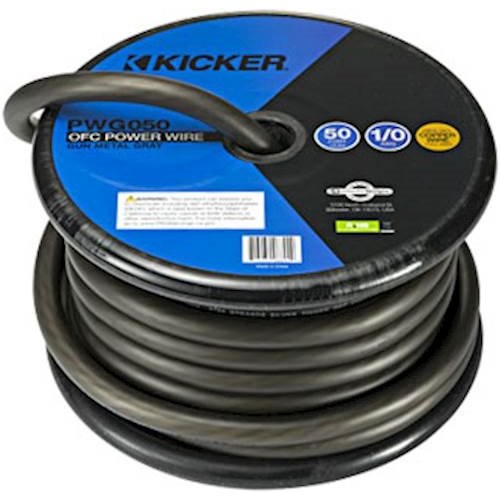 KICKER - 50' Power Cable - Dark Gray