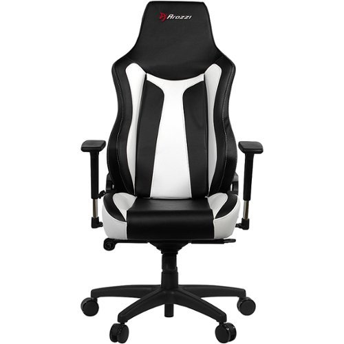 Arozzi - Vernazza Premium PU Leather Ergonomic Gaming Chair - Black - White Accents
