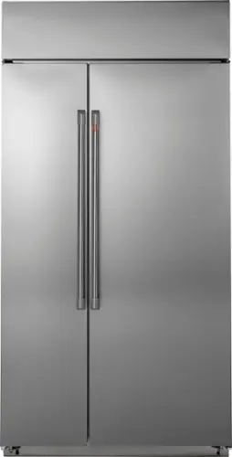 Front. Café - 25.2 Cu. Ft. Side-by-Side Built-In Refrigerator - Stainless Steel.