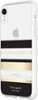 kate spade new york - Defensive Hardshell Case for Apple® iPhone® XR - Black/Clear/Cream/Gold Stripe-Front_Standard 