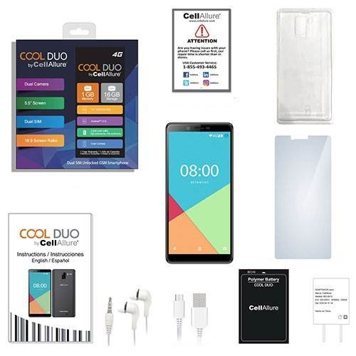 CellAllure Cool Duo with 16GB Memory Cell Phone (Unlocked) - Black BUY IN MIDDLE EAST