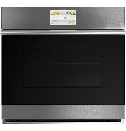 Café - Modern Glass 30" Built-In Single Electric Convection Wall Oven - Platinum glass