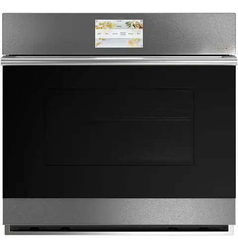 Front. Café - 30" Built-In Single Electric Convection Wall Oven - Platinum Glass.