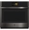 GE Profile - 30" Smart Built-In Single Electric Convection Wall Oven with Air Fry & Precision Cooking - Black Stainless Steel-Front_Standard