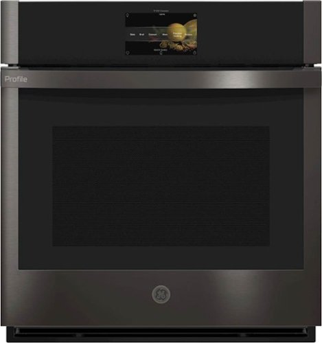 GE Profile - 27" Built-In Single Electric Convection Wall Oven - Black stainless steel