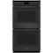 GE - 27" Built-In Double Electric Convection Wall Oven - Black-Front_Standard