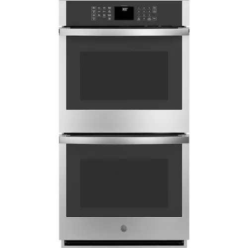 Front. GE - 27" Built-In Double Electric Wall Oven - Stainless Steel.