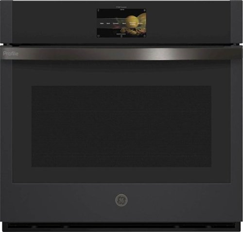 GE - Profile Series 30" Built-In Single Electric Convection Wall Oven - Black Slate-Front_Standard 