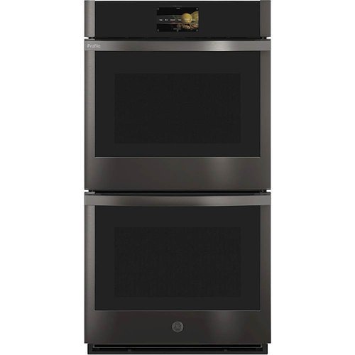 GE Profile - 27" Built-In Double Electric Convection Wall Oven - Black stainless steel