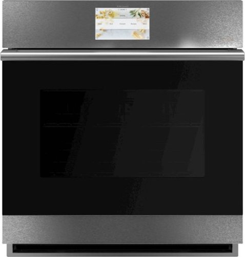 Café - Modern Glass 27" Built-In Single Electric Convection Wall Oven - Platinum glass