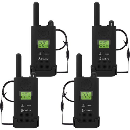 Cobra - MicroTALK 23-Mile, 22-Channel FRS/GMRS 2-Way Radios (4-Pack) - Black-Angle_Standard 
