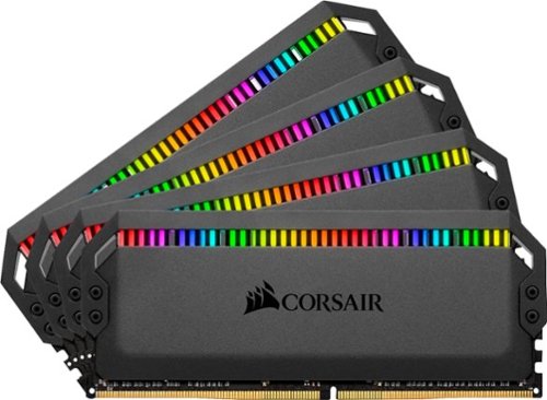 CORSAIR - Dominator Platinum RGB 32GB (4PK 8GB) 3.2GHz PC4-25600 DDR4 DIMM Unbuffered Non-ECC Desktop Memory Kit with RGB Lighting - Black-Front_Standard