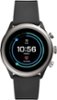 Fossil - Sport Smartwatch 43mm Aluminum - Black with Black Silicone Band-Front_Standard