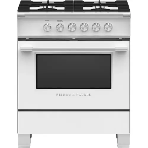 Front. Fisher & Paykel - 3.5 Cu. Ft. Freestanding Gas Range - White.