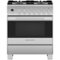Fisher & Paykel - 3.6 Cu. Ft. Self-Cleaning Freestanding Dual Fuel Convection Range - Stainless Steel/Black Glass-Front_Standard