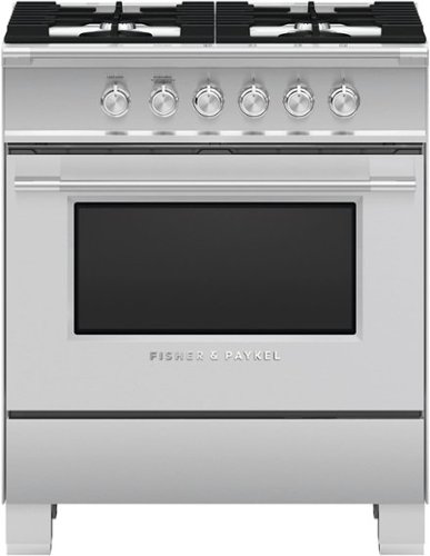 Fisher & Paykel - Classic Series 3.5 Cu. Ft. Freestanding Gas True Convection Range - Brushed Stainless Steel/Black Glass