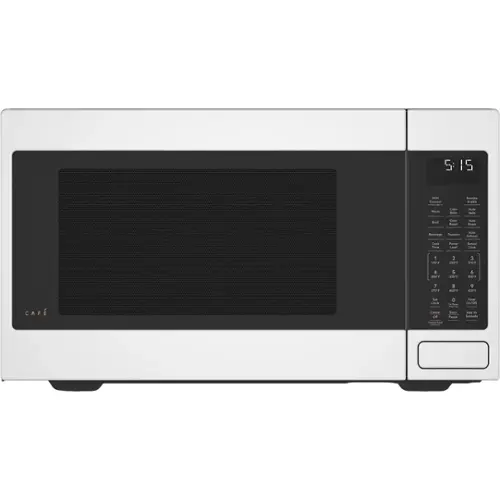 Front. Café - 1.5 Cu. Ft. Convection Microwave with Sensor Cooking, Customizable - Matte White.