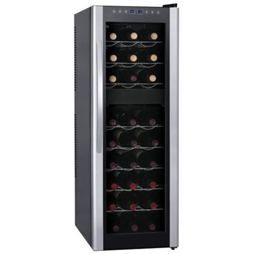 Avalon Bay - 27-Bottle Dual Zone Wine Cooler - Black/Silver-Front_Standard 