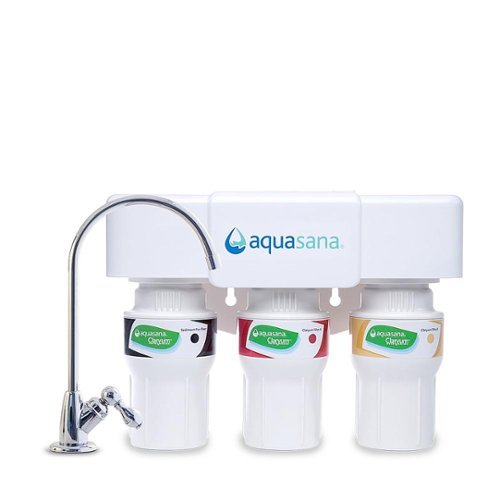 Aquasana - Claryum 3-Stage 600 Gallon Under Sink Water Filter System with Dedicated Faucet - Chrome