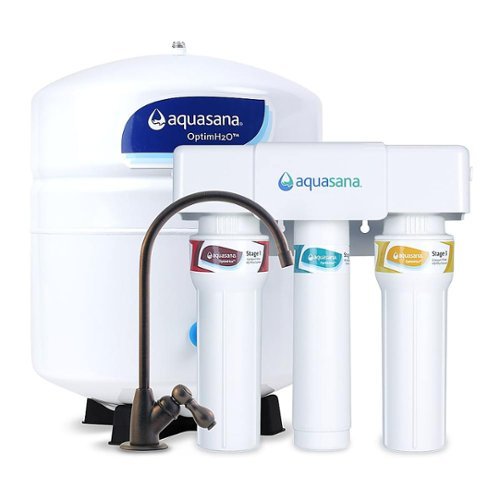 Aquasana - OptimH2O Reverse Osmosis + Clayrum 3-Stage Under Sink Water Filter System with Dedicated Faucet - Oil Rubbed Bronze