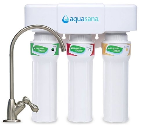 Aquasana - Claryum® 3-Stage Max Flow 800-gal. Filter Capacity Under Sink Water Filter with Dedicated Faucet - Brushed Nickel