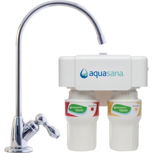 Aquasana - Claryum® 2-Stage 500-gal. Filter Capacity Under Sink Water Filter with Dedicated Faucet - Chrome