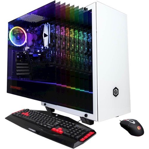 CyberPowerPC - Gaming Desktop - Intel Core i5 - 8GB Memory - NVIDIA GeForce GTX 1050 - 1TB Hard Drive + 120GB Solid State Drive - White-Front_Standard 