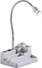Adesso - LED Desk Lamp with USB Port Plus Storage - White/Brushed Steel-Front_Standard